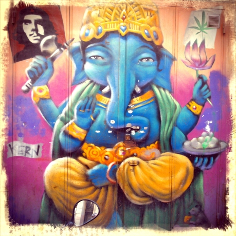 Spring's first streetart safari: Che, Ganesha and Mary Jane